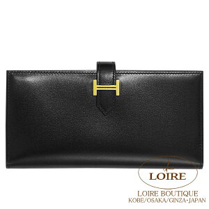 GX xA NVbN N {bNXJ[t S[h HERMES Bearn Classic NOIR(89) Box Calf Gold