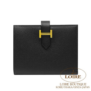 GX xA RpNg N H[E}_ S[h HERMES Bearn Compact NOIR(89) Veau Madame Gold