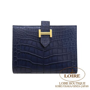 GX xA RpNg u[CfBS NR_C AQ[^[}bg S[h Bearn Compact BLEU INDIGO(76) Crocodile Alligator Matte Gold