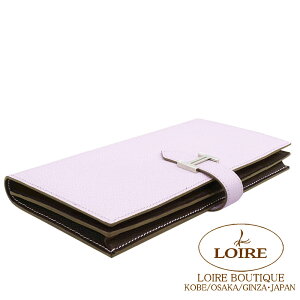 GX xA Xt F\ [y[×[WZG Gv\ Vo[ HERMES Bearn Soufflet Verso MAUVE PALE(09)/ROUGE SELLIER(0G) Epsom Silver