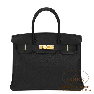 �G�����X �o�[�L�� 30 �N�� �g�S �S�[���h���� HERMES Birkin 30 NOIR(89) Togo Gold
