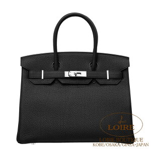 �G�����X �o�[�L�� 30 �N�� �g�S �V���o�[����@HERMES Birkin 30cm NOIR(89) Togo Silver