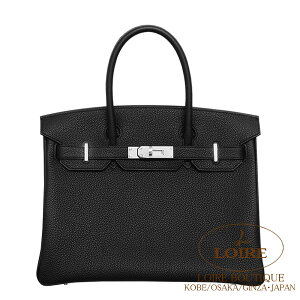 �G�����X �o�[�L�� 30 �N�� �g�S �V���o�[����@HERMES Birkin 30cm NOIR(89) Togo Silver