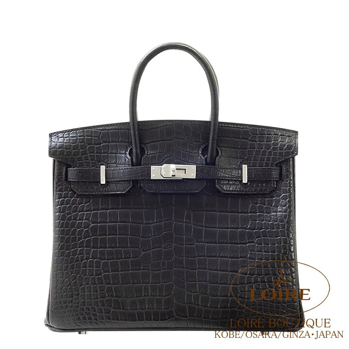 楽天市場】エルメス バーキン 25 クロ クロコダイル ポロサスマット  