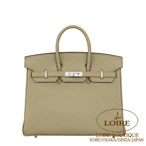 �G�����X �o�[�L�� 25 �x�[�W���}���t�@ �g�S �V���o�[���� HERMES Birkin 25cm BEIGE MARFA(8Q) Togo Silver