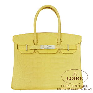 �G�����X �o�[�L�� 30 ���C�� �N���R�_�C�� �A���Q�[�^�[�}�b�g �V���o�[���� HERMES Birkin 30 LIME(9R) Alligator Matte Silver