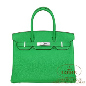 �G�����X �o�[�L�� 30 �o���u�[ �g�S �V���o�[���� HERMES Birkin 30 BAMBOU(1K) Togo Silver