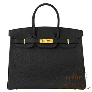 �G�����X �o�[�L�� 35 �N�� �g�S �S�[���h���� HERMES Birkin 35 NOIR(89) Togo Gold