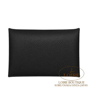 GX JB J[hP[X N Gv\ Vo[ HERMES Calvi Card Case NOIR(89) Epsom Silver