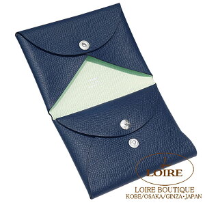 GX JB fI F\ (RCP[XtJ[hP[X) u[hvX×F[tBY Gv\ Vo[ HERMES Calvi Duo Verso BLEU DE PRUSSE(7P)/VERT FIZZ(OS) Epsom Silver