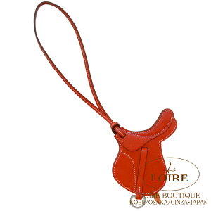 GX phbN `[  Z @[~I XCtg Vo[ HERMES Paddock Charm Saddle Selle VERMILLON(5E) Swift Silver