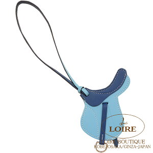 GX phbN `[  Z u[Ag[×RF[ XCtg Vo[ HERMES Paddock Charm Saddle Selle BLUE ATOLL(3P)/CORVERT(1P) Swift Silver