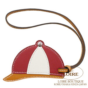 GX phbN `[ Xq@{u [WOi×N×i`ugh[ XCtg Vo[ HERMES Paddock Charm Hat Bombe ROUGE GRENAT(K1)/CRAIE(10)/NATUREL BOUTON DOR Swift Silver