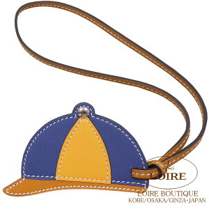 GX phbN `[ Xq@{u u[AKbg×W[kh[×i`ugh[ XCtg Vo[ HERMES Paddock Charm Hat Bombe BLEU AGATE(R2)/JAUNE D OR(9V)/NATUREL BOUTON DOR Swift 