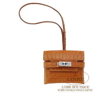 GX P[tFXeBo `[NR_C AQ[^[}bgS[hVo[HERMES Kelly Festival Charm GOLD(37)Crocodile Alligator Matte Silver