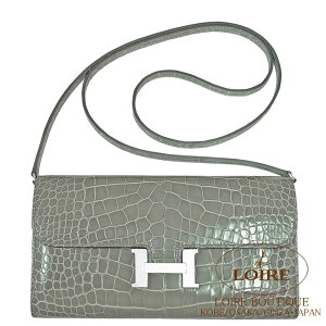 GX RX^XgD[ES[ OV}NR_C AQ[^[ Vo[ HERMES Constance To Go GRIS CIMENT(0V) Crocodile Alligator Silver