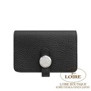 GX hS J[hP[X N gS Vo[ HERMES Dogon Card Case NOIR(89) Togo Silver