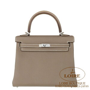 �G�����X �P���[ 25 ���D �G�g�D�[�v �g�S �V���o�[���� HERMES Kelly 25 Retourne ETOUPE(18) Togo Silver