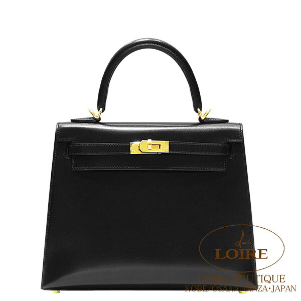 エルメス  ケリー 25 外縫  クロ  ボックスカーフ  ゴールド金具  HERMES Kelly 25 Sellier NOIR(89) Box Calf Gold