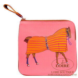 GX JE|Pbg |[` [YGe×W[kAu XCtg Vo[ HERMES Carre Pocket Pouch ROSE ETE(K4)/JAUNE AMBRE(9D) Swift Silver
