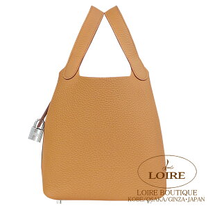 �G�����X �s�R�^�����b�N PM �r�X�L���C �N���}���X �V���o�[���� HERMES Picotin Lock PM BISCUIT(4B) Clemence Silver