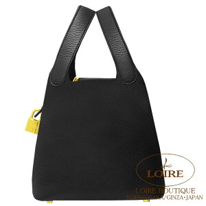 �G�����X �s�R�^�����b�N PM �N�� �N���}���X �S�[���h���� HERMES Picotin Lock PM NOIR(89) Clemence Gold