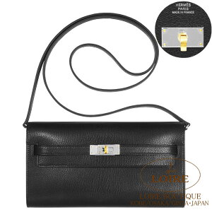 GX P[gD[ES[ N VF[uVL GNg HERMES Kelly To Go NOIR(89) Chevre Chamkila Electrum