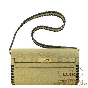 GX P[gD[ES[ gT[W vVG[×N Gv\×XCtg S[h HERMES Kelly To Go TRESSAGE POUSSIERE(1C)/NOIR(89) Epsom/Swift Gold