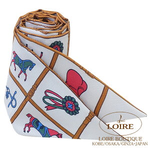 エルメス トゥイリー 馬着 クリーム×シロ×ローズ シルクHERMES TWILLY COUVERTURES ET TENUES DE JOUR CREME/BRUN/ROSE Silk