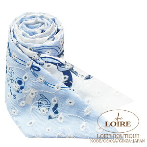GX gDC[ CObVEGuC_[ hEubN u[×V×} VNHERMES TWILLY DO RE BOUCLES BRODEIE ANGALAISE JOUR BLEU/BRUN/MARINE Silk