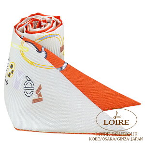 エルメス トゥイリー ド・レ・ブックル クリーム×ルージュ×ブルーシエル シルクHERMES TWILLY DO RE BOUCLES CREME/ROUGE/BLEU CIEL Silk
