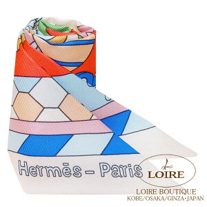 GX gDC[ X̚ x[W[Y×[Y×u[ VN HERMES TWILLY LES MURMURES DE LA FORT BEIGE ROSE/ROSE/BLEU Silk