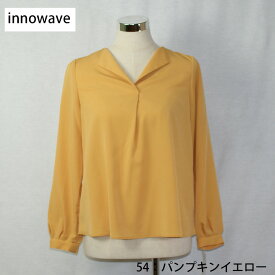 innowave レディース春夏 ブラウス カットソー 長袖 ジョーゼット無地 OL オフィス ビジネス 上品 きれい エレガント シンプル リラックス すっきり なめらか 知的 レディス イノウェーブ 82-97305 (85-97306)