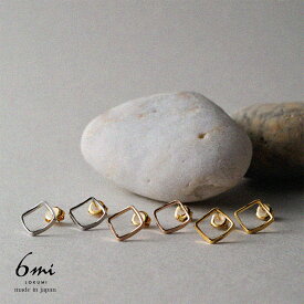 18金 スクエア ピアス 3カラー展開 金属アレルギー対応 K18ポスト 日本製 フレーム 四角 スクウェア K18 18K 小ぶり シンプル 小さめ ピンクゴールド シンプル オフィス ニッケルフリー シルバー ゴールド プレゼントギフト プレゼント lokumi