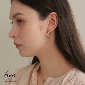 18金 フープ ピアス 6カラー展開 金属アレルギー対応 K18ポスト 日本製 K18 18K フープピアス キャッチレス ワンタッチ 18金ポスト ゴールド シルバー ピンクゴールド マット レディース 大きめ シンプル 輪っか 金属アレ対応 ニッケルフリー LOKUMI