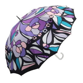 da mon de（ダモンデ）　モダンデザイン長傘　ジャンプ傘　ステンドグラス　パープル　レディース