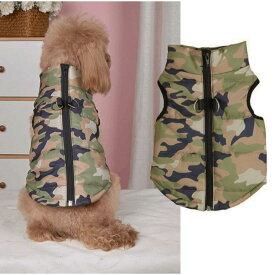 秋 冬服 犬洋服　着せやすい パーカー 犬コート　外出　 キルティング ベスト リボン柄 迷彩柄　かっこいい