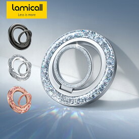 【1年保証】Lamicall スマホリング MagSafe対応 キラキラ 360度回転 カチカチ回転音 機械感回転 マグネット マグセーフ 磁石 おしゃれ 携帯 リングホルダー スマートフォン リングスタンド 取り外し可能 強力 Android iPhone 17 16 15 pro 14 13 全機種