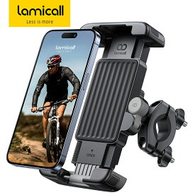 ★マラソン期間限定価格★自転車 スマホ ホルダー Lamicall 片手操作 360度回転 ロードバイク ホルダー 携帯ホルダー バイク クロスバイ サイクリング オートバイ ベビーカー ママチャリ Uber ウーバーイーツ ケータイ Android iPhone 17 16 15 14 13 pro 12 XS Max XR