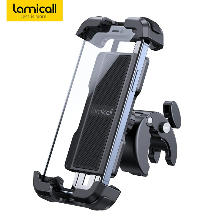 楽天市場 1年保証 片手操作 自転車 スマホ ホルダー Lamicall 簡単取付 ロードバイク スマートフォンホルダー 携帯ホルダー バイク クロスバイ サイクリング ケータイ オートバイ ベビーカー 落下防止 360度回転 振動吸収 Iphone14 13 Pro 12 Xs Max Xr 11