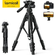 【30日限定10％OFFクーポン】カメラ 三脚 48~170cm 360°回転 雲台 3WAY Lamicall スマホ三脚 撮影 スタ…