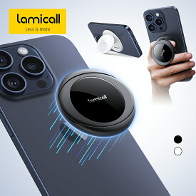 【20日限定10％OFFクーポン】MagSafe対応 スマホリング スマホグリップ スマホベルト リングスタンド Lamicall マグネット マグセーフ 磁石 携帯 スマートフォン 指 ホールドバンド スタンド 取り外し可能 強力 Android iPhone15 14 13 mini 12 Pro Max 全機種