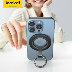 【1年保証】スマホリング MagSafe対応 2段式 360度回転 多角度調整 Lamicall マグネット式 マグセーフ 磁石 携帯 リングホルダー リングスタンド スマートフォン 指 かけ 取外し可能 強力 Android iPhone 17 16 15 pro promax 14 plus 13 mini 12 Max 全機種