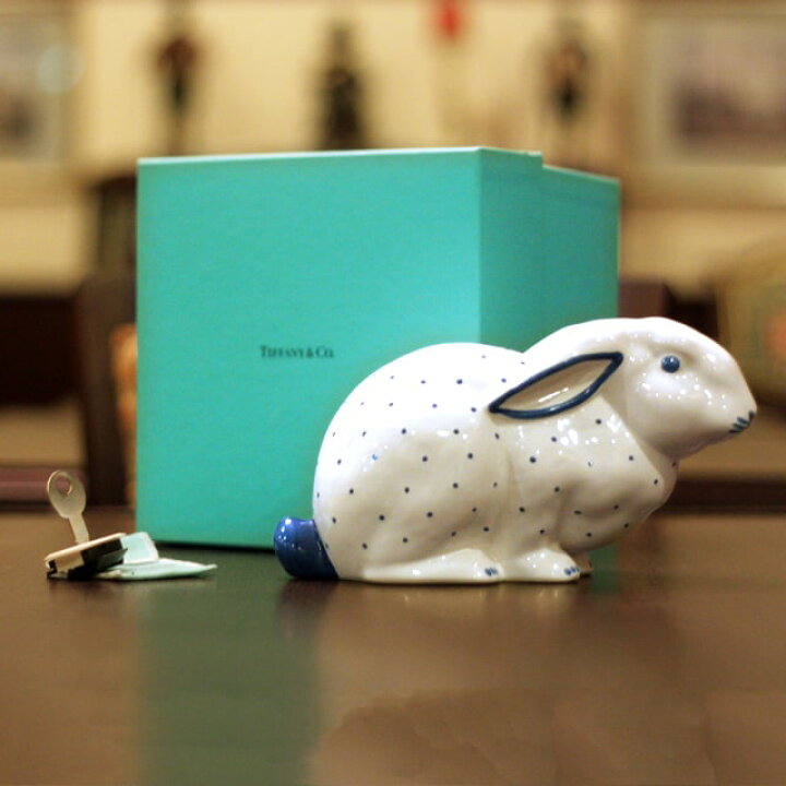 楽天市場】【中古】Tiffany（ティファニー）ブルーラビット貯金箱  
