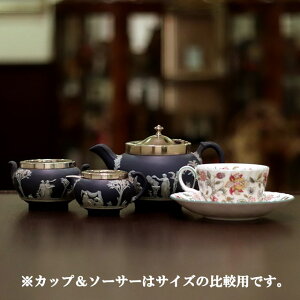 WEDGWOOD(ウェッジウッド)家庭用3点ティーセット W-012【アンティーク】【イギリス製】【シルバー+陶器製】