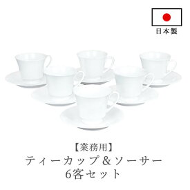 ティーカップ＆ソーサー6客セット（無地）/業務用食器/国産/ボーンチャイナ