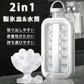 【最大2,000円OFFクーポン】製氷皿 丸 水筒 蓋付き シリコン 大容量 アイスメーカー プラスチック 17個取り ボトル 氷ケース ふた付き 製氷機 製氷器 氷作る アイストレー DIY 取り出しやすい 漏れ防止 操作簡単 おしゃれ 夏休み キッチン 家庭用 飲食店 居酒屋