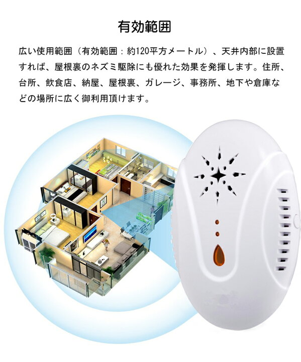 楽天市場】入荷中 ネズミ 駆除機 ネズミ駆除機 ねずみ駆除 2個セット 超音波 ネズミ撃退器 屋根裏 害虫 電磁波 害虫 駆除機 撃退器 PSE認証済み ゴキブリ ノミ ダニ撃退器 電磁波+3種類超音波ネズミ撃退器 無毒 安心安全 コンセント式 最大有効範囲120平方メートル 日本語 ... 楽天市場】入荷中 ネズミ 駆除機 ネズミ駆除機 ねずみ駆除 2個セット 超音波 ネズミ撃退器 屋根裏 害虫 電磁波 害虫 駆除機 撃退器 PSE認証済み ゴキブリ ノミ ダニ撃退器 電磁波+3種類超音波ネズミ撃退器 無毒 安心安全 コンセント式 最大有効範囲120平方メートル 日本語 ...