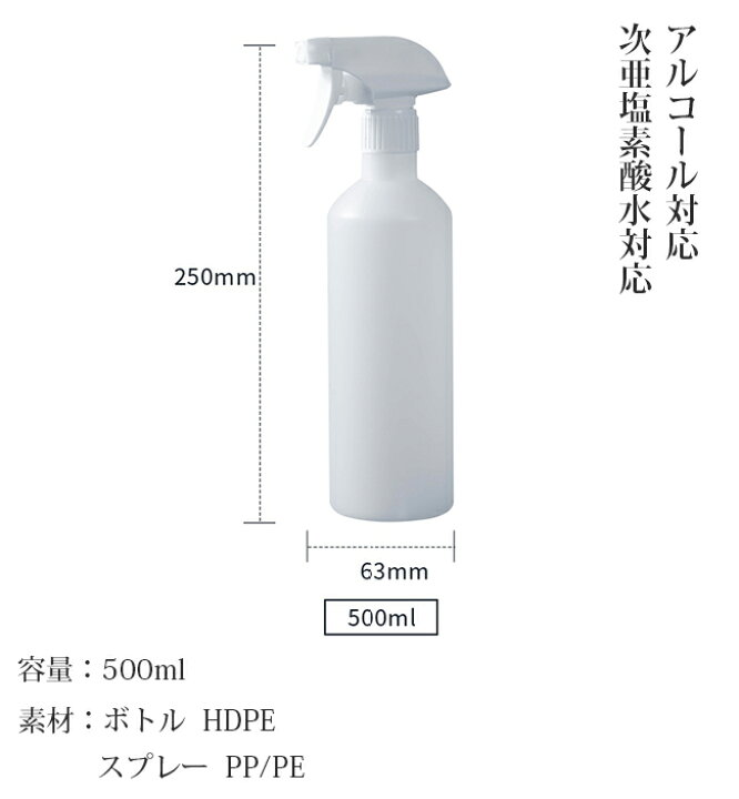 楽天市場】即納 スプレーボトル アルコール対応 500ml 遮光スプレー 