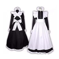 【10日限定10％OFFクーポン】メイド服 ロング 4点セット 長袖 クラシカル 英国 コスプレ衣装 イギリス風 …